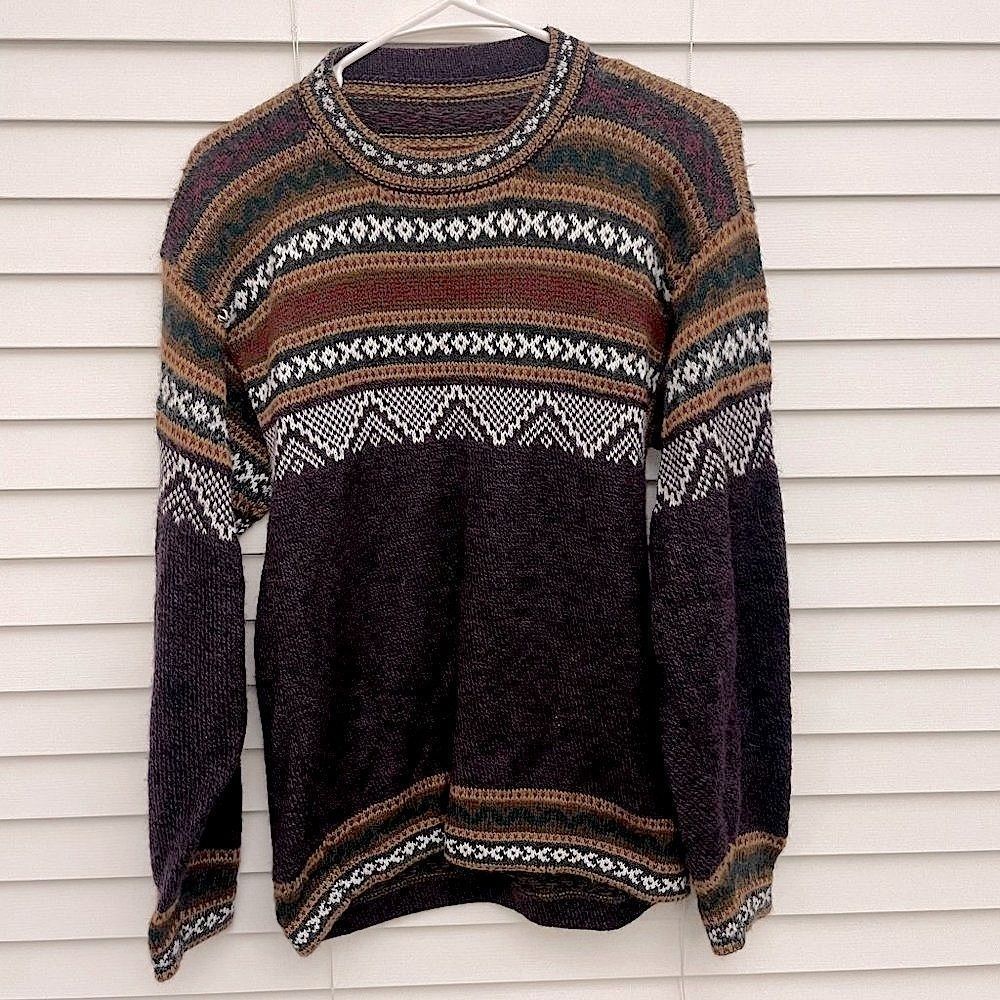Women's Black & Brown Stripped Sweater Size - S/M